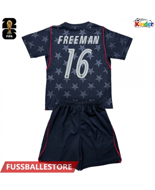 Günstige Vereinigte Staaten Alex Freeman #16 Auswärts Trikotsatzt Kinder WM 2026 Kurzarm (+ Kurze Hosen)